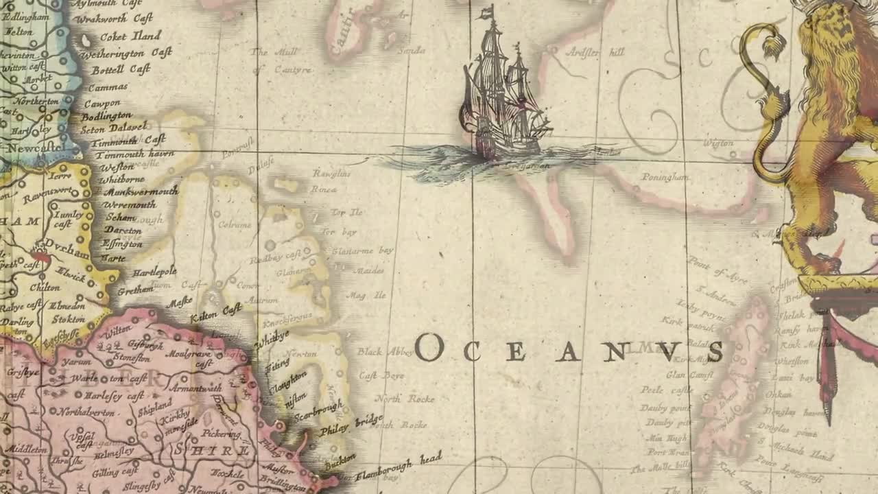 イギリス諸島の地図 } 古き良きイギリス地図：ロンドン、ダブリン